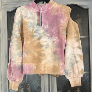 525 America Tie-Dye Sweatshirt in Pink, Tan, and Cream